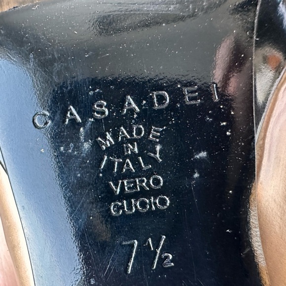 Casadei Shimmer Gold & Black Two Tone Pump Heels - Picture 9 of 16